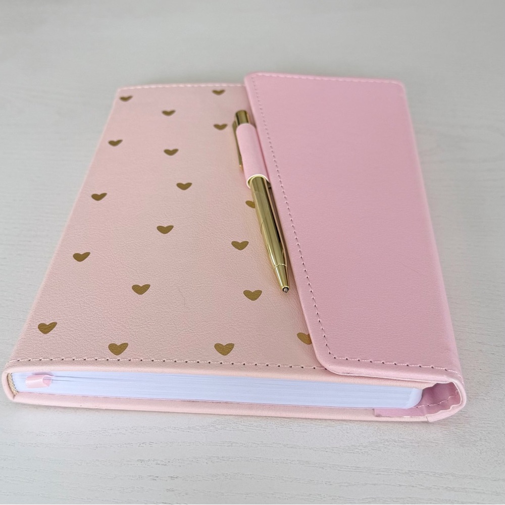 Eccolo Pink and Gold Heart Journal with Pen